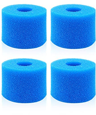 Lifreer 4PCS Hot Tub Filter, Swimming Pool Filter Cartridge Spa Filters for Hot Tubs Reusable Washable Pond Paddling Pool Filters Foam for S1 Type