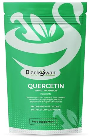 Black Swan Quercetin Capsules - 750mg Daily Antioxidant Formula for Immune Wellness and Heart Routines - Natural Energy Support & Lifestyle Habits - Vegan Supplement - 120 Caps 4 Month Supply