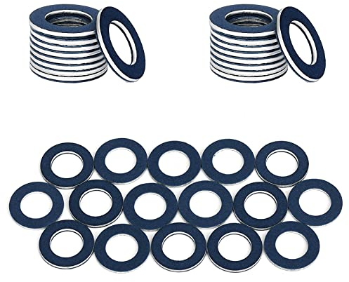 AIEX 15PCS 12mm Ölablassschraube Dichtung, Aluminium Ölablassschraube Dichtungsringe Dichtungen Ölablassschraube mit Dichtung Ölablassschraube Unterlegscheiben für Toyota/Lexus Scion (Blau)
