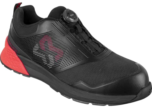 WÜRTH MODYF Sicherheitsschuhe S1P Daily Race Boa für Herren und Damen in Schwarz Rot - sportlicher und atmungsaktiver Arbeitsschuh in der Größe 41