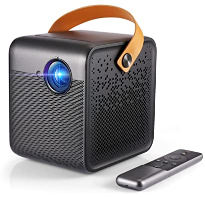 WEMAX Dice True 1080p tragbarer Mini Beamer, 4K HDR10, Android TV Projektor, 3 Stunden Akku, WiFi Bluetooth HDMI USB, Autofokus Keystone, Dolby Audio DTS-HD, Outdoor Film Camping Projektor
