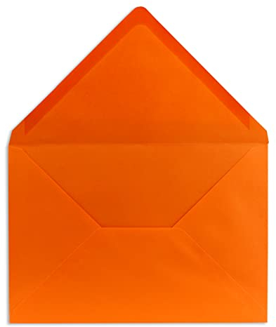 25 DIN C5 Briefumschläge Orange - 16,2 x 22,7 cm - 100 g/m² Nassklebung spitze Klappe - aus der Serie COLOURS-4-YOU Glüxx-Agent