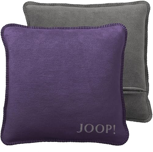 Joop! Kissen Uni-Doubleface, gefüllt violett/Schiefer Größe 50x50 cm