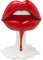 Kare Design Deko Objekt Hot Lip, Weiß/Rot, Wohnaccessoire, Lippen, Mund, 26x21x14 cm (H/B/T)