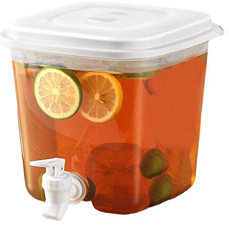 Carafe de Réfrigérateur, 3,5 L Distributeur d'eau avec Couvercle, Distributeur de Boisson avec Robinet, Distributeur de Jus en Plastique, Bouilloire Froide pour Limonade Jus de Fruits Cocktails Fête