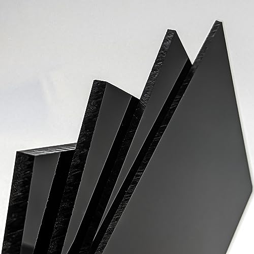 Acrylglas Platte GS 3mm schwarz Acrylglasplatte Kunststoffplatte Acrylglas Zuschnitt (500 x 500 mm) und (500 x 1000 mm) Acrylplatten hochwertig mit Schutzfolie (500 x 1000 mm)