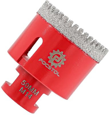 Brocas Diamante para Porcelanico 50mm - FOCSTOL Broca Corona Diamante para Gres Porcelánico Mármol Granito M14 Rosca para Amoladora Angular
