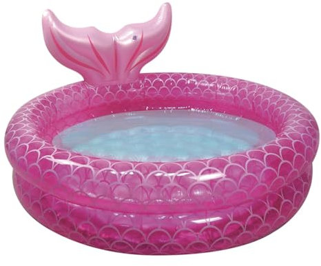 CKB LTD - Piscina gonfiabile per bambini piccoli, diametro 140 cm, colore rosa vivace, design incantevole coda di sirena, adatta per bambini dai 2 anni in su