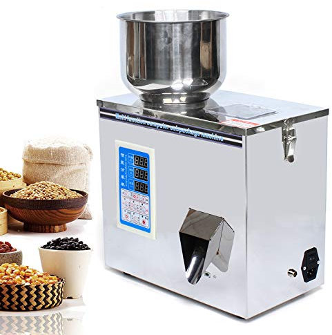 Máquina de llenado de polvo, máquina automática de llenado inteligente de gránulos 1-50 g con pantalla digital LCD, bolsa para botellas, dispensador de partículas para semillas de té, polvo, frijoles