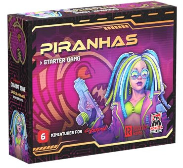 Monster Fight Club Cyberpunk Red Combat Zone Miniatures: Piranhas Starter Gang