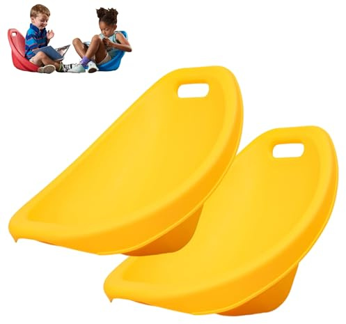 Sedia da pavimento impilabile per bambini con supporto per la schiena, sedia a dondolo sensoriale portatile per autismo, per uso interno ed esterno, ideale per bambini (giallo, 2 pezzi)
