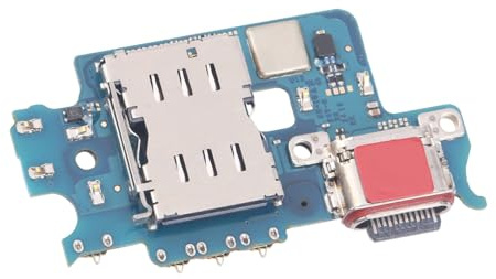 OnlyTech - USB-C-laddningskontakt, SIM-kortläsare, antenn och mikroersättning för Samsung Galaxy S23 SM-S911B (europeisk version)
