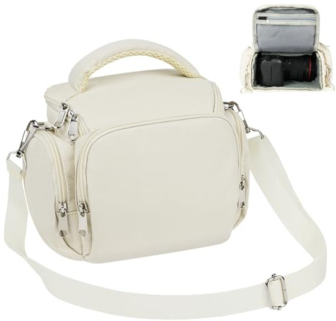 Ainiv Kameratasche, Spiegelreflex DSLR SLR Fototasche, Kamera Tasche zum Umhängen Kompatibel für Canon Nikon Sony SLR/DSLR Kamera Objektive und Zubehör Wasserdicht, Grau