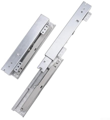 Zilimontt Guías de cajón de cierre suave para montaje en suelo con sistema de amortiguación hidráulica, guías de acero de extensión completa de 550 mm para armarios de cocina, soporta hasta 40 kg (60