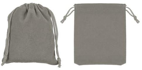 PATIKIL Bluetooth hörlursväska, 2 st 9,94 x 8,15 tum resa headset bärförvaringspåse mjuk dragsko för over-ear hörlurar spelheadset, grå