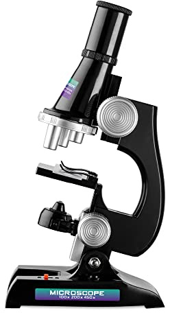 Toyrific | Kids Microscope Set Kit with Light, STEM Kit for Beginners, Children, Educational Science Kit 100x, 200x, 450x Magnification