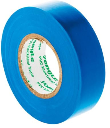 Zenitech - Cinta Adhesiva Aislante Eléctrica 19mm x 20m - PVC de 0,15mm para Trabajos Eléctricos - Ancho 19mm - Identificación Fácil - Azul - 20m