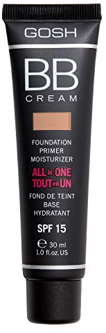 GOSH BB Cream 3-in-1: Primer, Foundation & Feuchtigkeitscreme, 30ml I Make-Up für ein gepflegtes Hautbild & strahlenden Teint I Abdeckung von Unreinheiten & Rötungen I 100% Vegan & LSF 15 I 002 Beige