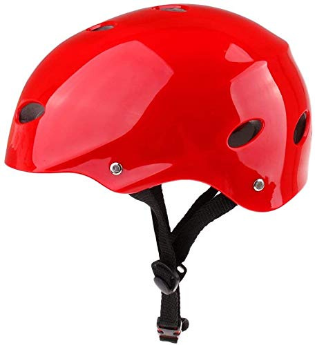 Tenlacum Vent Hard ABS Safety Helmet & EVA Liner for Water Sports Kayak Drifting Wakeboard SUP Paddleboard Skate (Red)