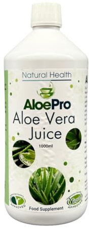AloePro Aloe Vera Juice 1000ml – Pure Inner Leaf, High Strength, Vegan, Cruelty Free, Natural Digestive Support, Skin & Gut Health, Immune System Boost, Detox Cleanse, 1 Month Supply