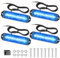 Dinfu 4 x12 Led Feux de Pénétration, feux d'avertissement bleue flash gyrophare voiture barre lumineuse avec 21 modes stroboscopiques clignotants pour voiture tracteur automobile camio