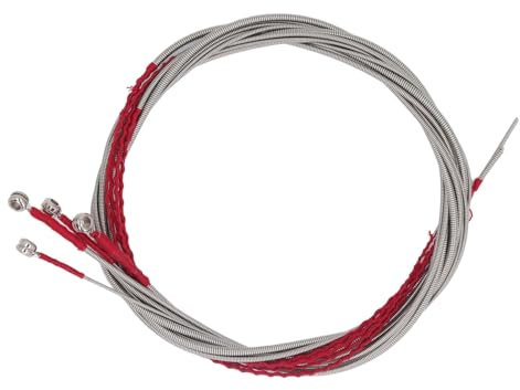 4-teilige Akustikbasssaiten, Bassgitarrensaiten, Edelstahl, flexibler E-Bass, 4 Saiten-Ersatzset mit kleinen Kugelenden, gleichmäßige Vibrationen, Basssaiten-Ersatz