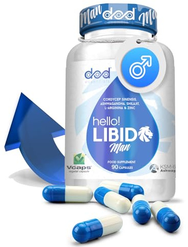 Hello! Libid0 Man – Apoyo al Bienestar, Vitalidad y Rendimiento Diario Suplemento Masculino con Shilajit, Zinc, L-Arginina, Ashwagandha KSM-66 y Cordyceps – Dod Essentials