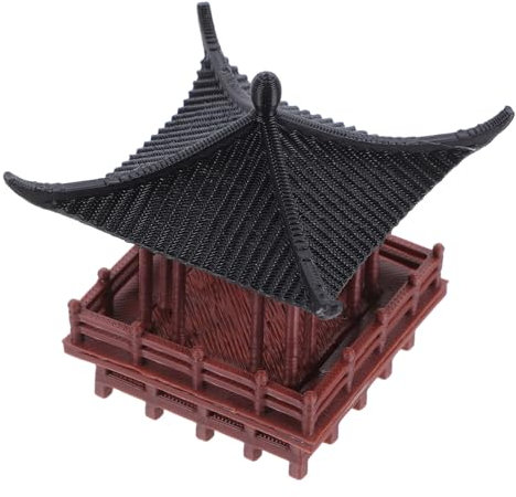 UPKOCH Padiglione Cinese Retrò in Plastica Statua Miniatura Da Tavolo Paesaggistico Simulato Decorazione Da