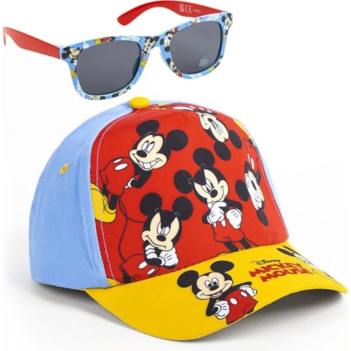 Casquette et Lunettes Disney, Unisexe, pour Enfants, Design Original, réglable et léger, idéal pour l'été et comme Protection Solaire