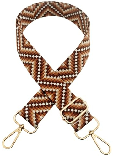 Correa para Bolsos Bandolera Multicolor, 3.8cm Anchura Correa de Hombro Ajustable con Mosquetón Dorado para Reemplazable Correa Bolso Crossbody de Mujer, Marrón Oscuro, 510