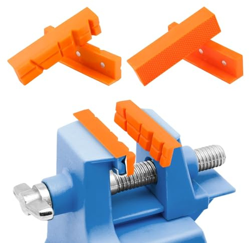 2 Pairs Vise Grip, Magnetic Reversible Pads, Vice Jaw Pads Universal Jaw Covers with Multi Grooves and Standard Waffle Surface, Vice Soft Jaws for Clamping, Woodworking, Plumbing