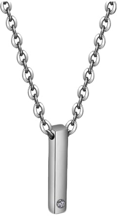YXWYXWA Collar de Cadena de Acero Inoxidable para Mujeres, Collares Colgantes Tiras rectangulares con Forma de joyería de de circonio cúbico