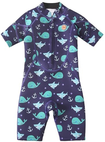 Swimbubs Kids Wetsuit 2mm Neoprene Shorty – Front Zip Swim Suit for Pool & Beach