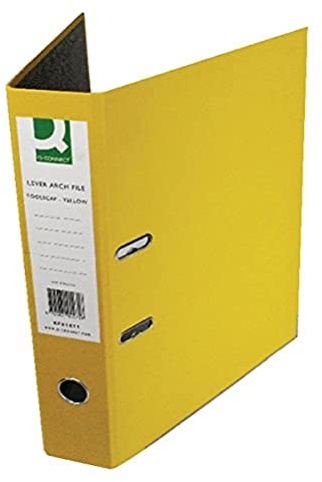 Q-Connect Lever Arch File Paperbacked Foolscap Yellow (Pack of 10)