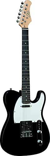 Eko VT-380 BLACK, Chitarra Elettrica Forma TELE, Colore Nero e Bianco