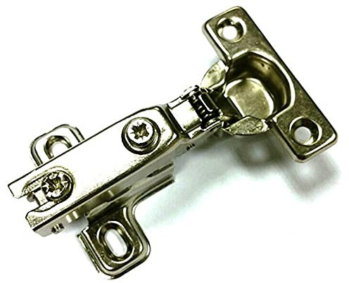 Merriway BH06012 (2 Pcs) Soft Closing Slide-On Kitchen Cabinet Wardrobe Hinges, Zinc Plated, Half Overlay 26mm 95 Degree - Pack of 2 Pieces