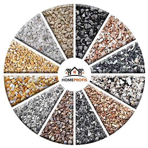 Home Profis® Steinteppich Innen & Außen (bis 2,5 m²) | Grigio Carnico (Anthrazit) | Über 10 Farben | Marmorkies inkl. 2K Epoxidharz Bindemittel | Für Balkon, Terrasse, Wohnraum & Garage| HPST-2000