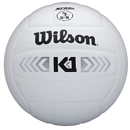 WILSON K1 Silver Indoor Game Volleyball - Official Size, White