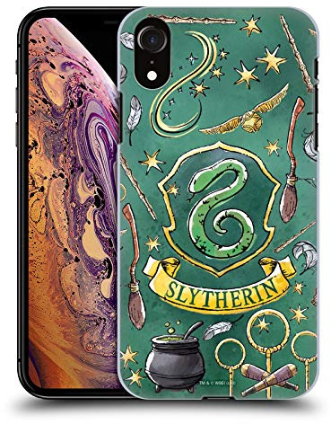 Head Case Designs Offizielle Zugelassen Harry Potter Slytherin Muster Deathly Hallows XIII Harte Rueckseiten Handyhülle Hülle Huelle kompatibel mit Apple iPhone XR