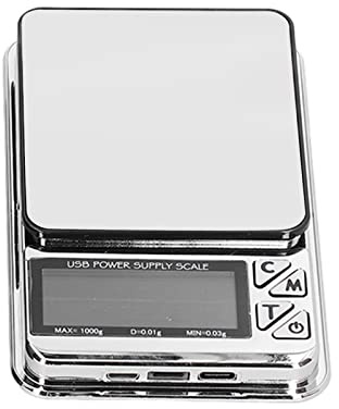 Joyzan Báscula Digitale Precisión, Bascula Alimento Pequena Digital 1000G Joyeria Precision 0,01 Gramo Bolsillo Joyería Pesaje Pantalla LCD Plataforma Función Kitchen Scale Café Moneda Gema Tamaño