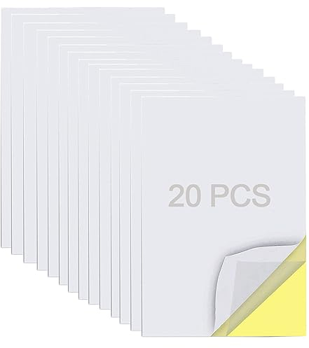 KAIHENG Clear Double Sided Tape, A4 Size Extra Strong Adhesive Double Sided Tape Sheets with Yellow Liner for DIY Party/Art/Craft/Home Decorative Tape (20)