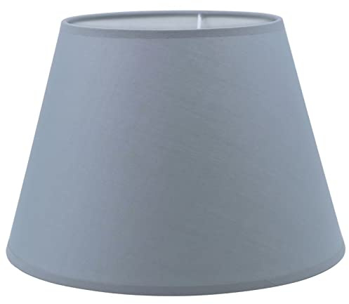 Sinta Pantalla de tela Coolie moderna lámpara de mesa E14/E27 Lámpara de mesita de noche Lámpara de pared Pantalla Ø12/30 cm, gris