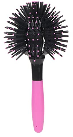 Cepillo para el Cabello Rizado 360 Grados Estilo Redondo Cepillo para Desenredar Resistencia a Altas Temperaturas Peine para el Cabello Rizado 3D para Peluquería Húmeda y Seca