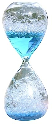 perfk Reloj de Arena de Cristal, Reloj de Arena con Burbujas, Reloj de Arena de Cristal, Temporizador de Movimiento líquido, Temporizador de, Azul