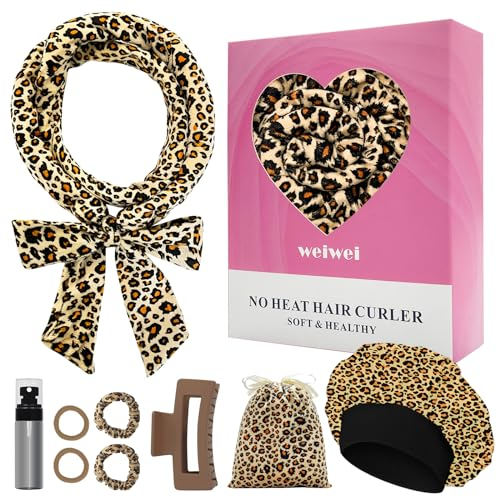 weiwei Lockenwickler Über Nacht, Samt Heatless Overnight Curls Band Locken ohne Hitze, 70 Haarwickler DIY Hair Curler Rollers Lockenband, 9 Stück Locken Set mit Schlafmütze für Langes Haar
