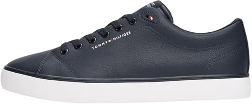 Tommy Hilfiger Uomo Sneakers Vulcanizzate Core Low in Pelle, Blu (Desert Sky), 45