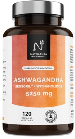 Ashwagandha Sensoril® 5:1 + Estratto 10:1 | 5250 mg al giorno | Concentrazione superiore al KSM-66 | Energia naturale, equilibrio emotivo e concentrazione | 120 capsule vegane.