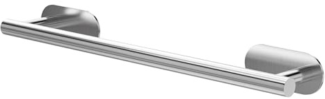 Amig - Porte-Serviettes adhésif de Salle de Bain Mod. EA-1 | Support Mural pour Serviettes sans vis | 400 x Ø19 x 70 x 45 mm | Acier Inoxydable | Argent Mat