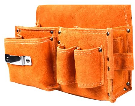 Borse Da Lavoro Per Uomo | Organizzatore Resistente In Pelle Bovina Per Attrezzi - Cintura Multiuso Per Lavori Edili Giardinaggio Pesca Elettricista
