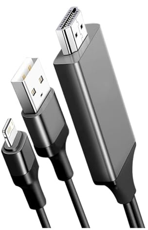 Videokabel, kompatibel med iPhone, 14 13 12 11 Pro Max, iPad Mini-belysning till HDMI-kompatibel TV-projektor, digital AV-adapter, 4K HD-skärmkonverteringslinje(C1)